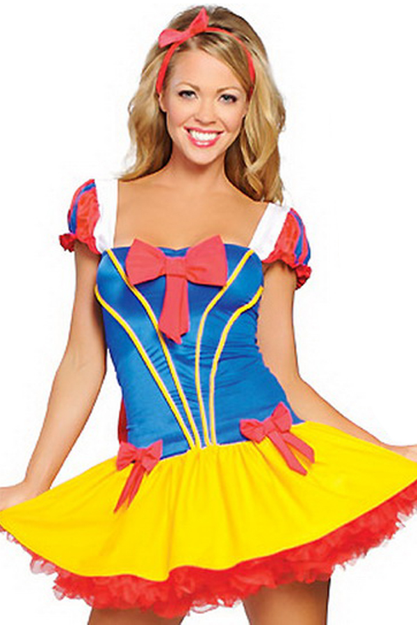 Costumes Spoon Neck Short Snow White Dress - Click Image to Close
